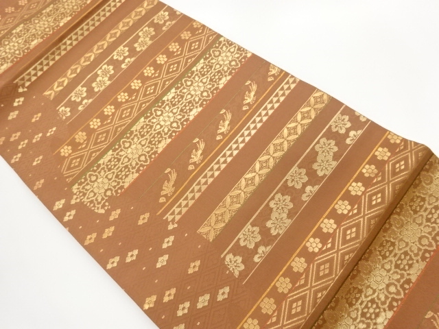 JAPANESE NAGOYA OBI / WOVEN FLOWER CREST